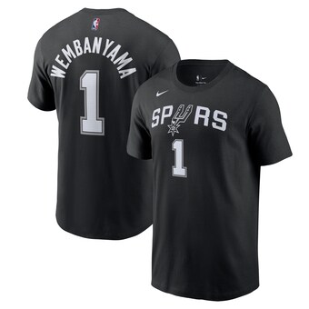 Victor Wembanyama San Antonio Spurs Nike Icon 2022/23 Name & Number T-Shirt - Black