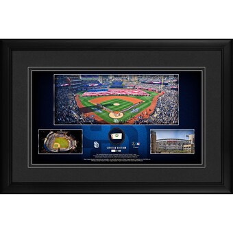 San Diego Padres Fanatics Authentic Framed 10" x 18" Stadium Panoramic Collage with a Piece of Game-Used Baseball - Limited Edition of 500