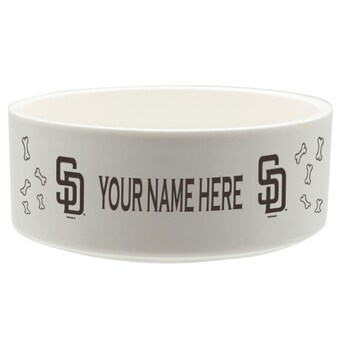 San Diego Padres White 20oz. Personalized Pet Bowl