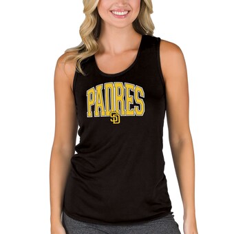 Women's San Diego Padres  Concepts Sport Black Marathon Racerback Tank Top