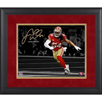 Facsimile Signature San Francisco 49ers Fred Warner Fanatics Authentic Framed 11" x 14" Spotlight Photograph