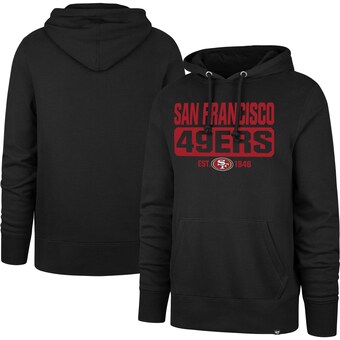 Men's San Francisco 49ers '47 Black Box Out Headline Pullover Hoodie