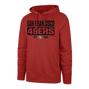 Men's San Francisco 49ers '47 Scarlet Box Out Headline Pullover Hoodie