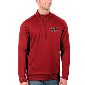 Men's San Francisco 49ers Antigua Scarlet Big & Tall Generation Quarter-Zip Pullover Jacket