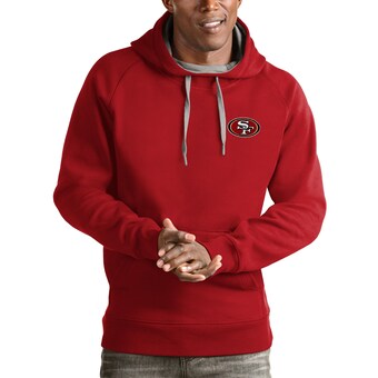 Men's San Francisco 49ers Antigua Scarlet Logo Victory Pullover Hoodie