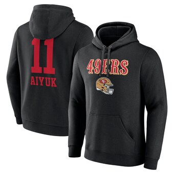 Men's San Francisco 49ers Brandon Aiyuk Black Wordmark Player Name & Number Pullover Hoodie