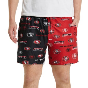 Men's San Francisco 49ers Concepts Sport Scarlet/Black Breakthrough AOP Knit Split Shorts