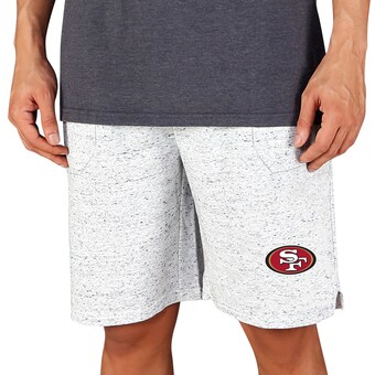 Men's San Francisco 49ers Concepts Sport White/Charcoal Throttle Knit Jam Shorts