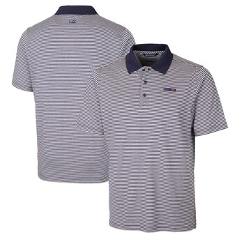 Men's San Francisco 49ers Cutter & Buck Navy Big & Tall Forge Tonal Stripe Stretch Polo