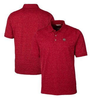 Men's San Francisco 49ers Cutter & Buck Scarlet Advantage Tri-Blend Space Dye Big & Tall Throwback Polo