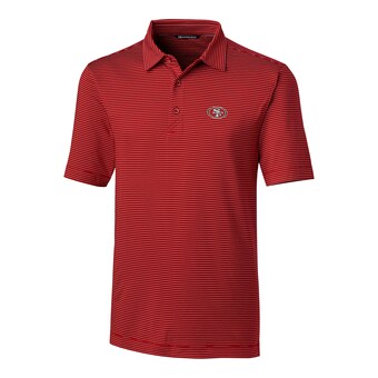 Men's San Francisco 49ers Cutter & Buck Scarlet Big & Tall Forge Pencil Stripe Polo