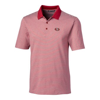 Men's San Francisco 49ers Cutter & Buck Scarlet Big & Tall Forge Tonal Stripe Polo