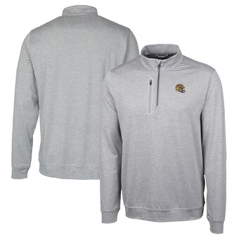 Men's San Francisco 49ers  Cutter & Buck Silver Helmet Stealth Heathered Quarter-Zip Pullover Top