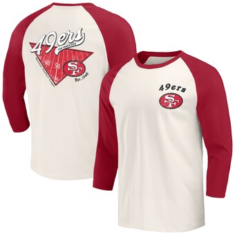 Men's San Francisco 49ers Darius Rucker Collection by Fanatics Scarlet/White Raglan 3/4 Sleeve T-Shirt