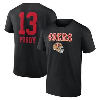 Men's San Francisco 49ers Brock Purdy Fanatics Black Wordmark Player Name & Number T-Shirt