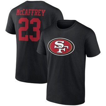 Men's San Francisco 49ers Christian McCaffrey Fanatics Black Icon Player Name & Number T-Shirt