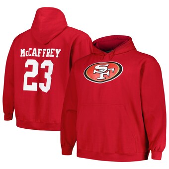 Men's San Francisco 49ers Christian McCaffrey Scarlet Fanatics Big & Tall Fleece Name & Number Pullover Hoodie