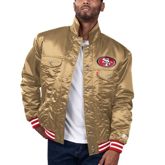 Men's San Francisco 49ers Levi’s x Starter Gold Silver Tab Trucker Full-Snap Jacket