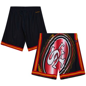 Men's Black San Francisco 49ers  Mitchell & Ness Big Face 7.0 Fashion Shorts