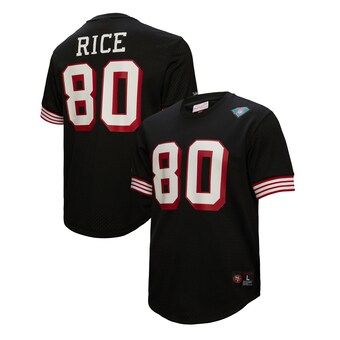 Men's San Francisco 49ers Jerry Rice Mitchell & Ness Black Retired Player Name & Number Mesh Top