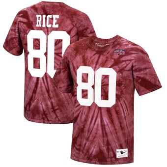 Men's San Francisco 49ers Jerry Rice Mitchell & Ness Scarlet Tie-Dye Super Bowl XXIII Retired Player Name & Number T-Shirt