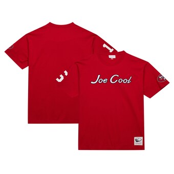 Men's San Francisco 49ers Joe Montana Mitchell & Ness Scarlet Retired Player Nickname T-Shirt