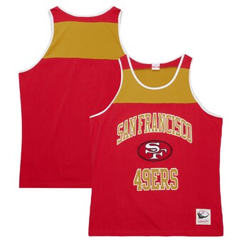 Men's San Francisco 49ers Mitchell & Ness Scarlet/Gold  Heritage Colorblock Tank Top