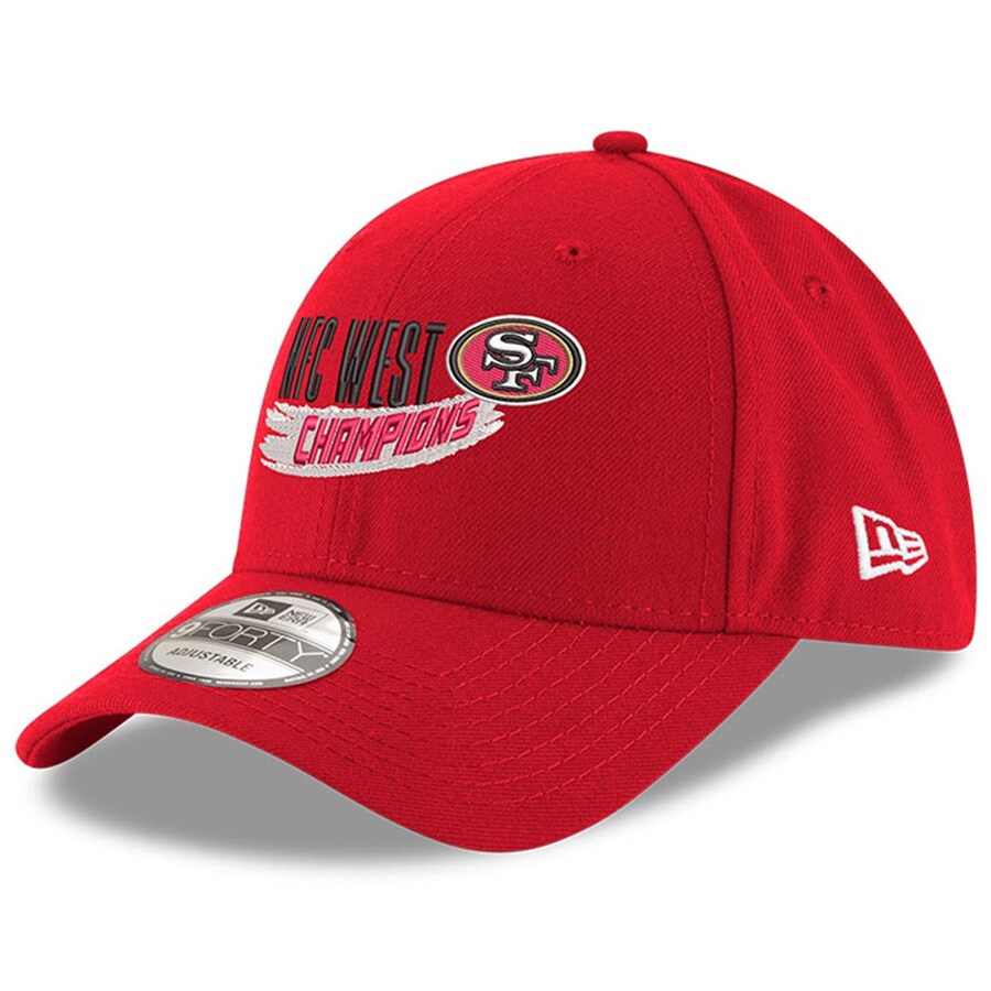 Men's San Francisco 49ers New Era Scarlet 2022 NFC West Division Champions 9FORTY Adjustable Hat 