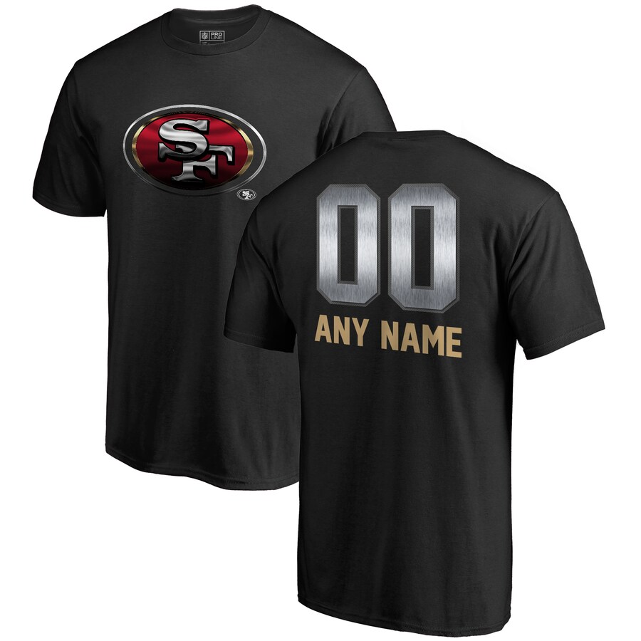 Men's San Francisco 49ers NFL Pro Line by Fanatics Black Personalized Midnight Mascot T-Shirt