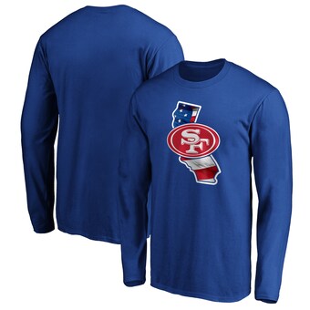 Men's San Francisco 49ers NFL Pro Line Royal Banner State Long Sleeve T-Shirt
