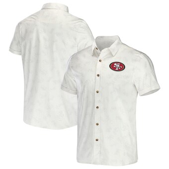 Men's San Francisco 49ers NFL x Darius Rucker Collection by Fanatics White Woven Button-Up T-Shirt