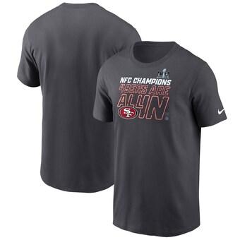 Men's San Francisco 49ers Nike Anthracite 2023 NFC Champions Locker Room Trophy Collection T-Shirt