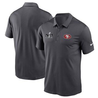 Men's San Francisco 49ers Nike Anthracite Super Bowl LVIII Performance Patch Polo