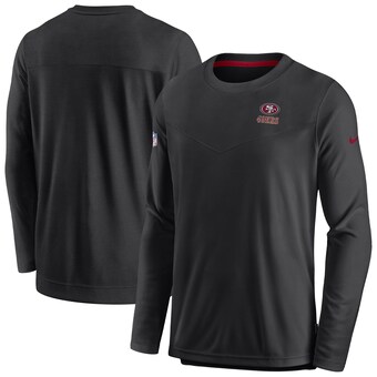 Men's San Francisco 49ers Nike Black Sideline Lockup Performance Pullover Sweatshirt