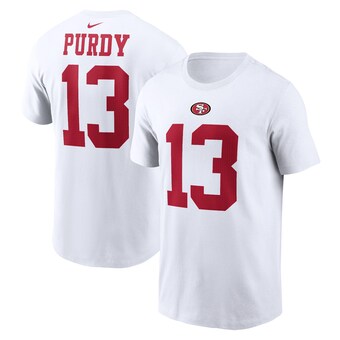 Men's San Francisco 49ers Brock Purdy Nike White Player Name & Number T-Shirt