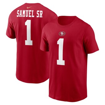 Men's San Francisco 49ers Deebo Samuel Sr Nike Scarlet Player Name & Number T-Shirt