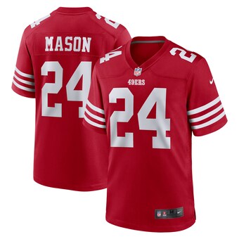 Men's San Francisco 49ers Jordan Mason Nike Scarlet Game Player Jersey