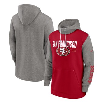 Men's San Francisco 49ers Nike Scarlet Fashion Color Block Pullover Hoodie