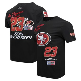 Men's San Francisco 49ers Christian McCaffrey Pro Standard Black Fast Lane Name & Number Player T-Shirt