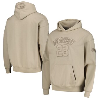 Men's San Francisco 49ers Christian McCaffrey Pro Standard Tan Player Name & Number Pullover Hoodie