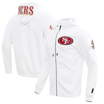 Men's San Francisco 49ers  Pro Standard White Classic Chenille Double Knit Full-Zip Hoodie