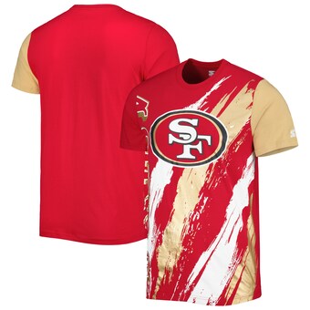 Men's San Francisco 49ers Starter Scarlet Extreme Defender T-Shirt