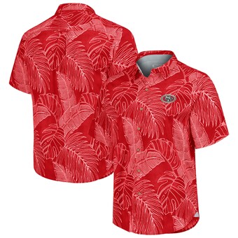 Men's San Francisco 49ers Tommy Bahama Scarlet Sport Vine Line Button-Down Shirt