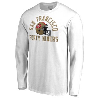 Men's San Francisco 49ers White Quinten Helmet Long Sleeve T-Shirt