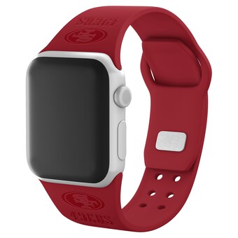 San Francisco 49ers Scarlet Debossed Silicone Apple Watch Band