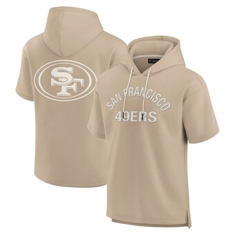 Unisex San Francisco 49ers Fanatics Khaki Elements Super Soft Fleece Short Sleeve Pullover Hoodie