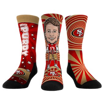 Unisex San Francisco 49ers Brock Purdy Rock Em Socks Three-Pack Bobblehead Crew Socks Set