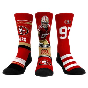 Unisex San Francisco 49ers Nick Bosa Rock Em Socks 3-Pack Crew Sock Set