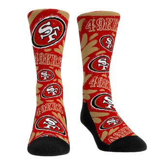 Unisex San Francisco 49ers Rock Em Socks Allover Logo & Paint Crew Socks