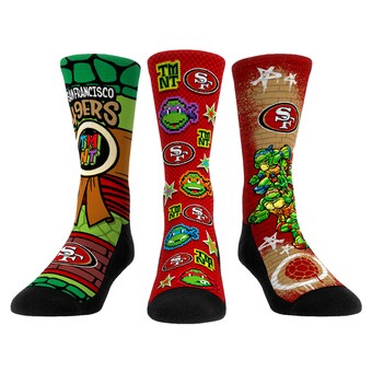 Unisex San Francisco 49ers  Rock Em Socks Scarlet TMNT Three-Pack Crew Sock Set